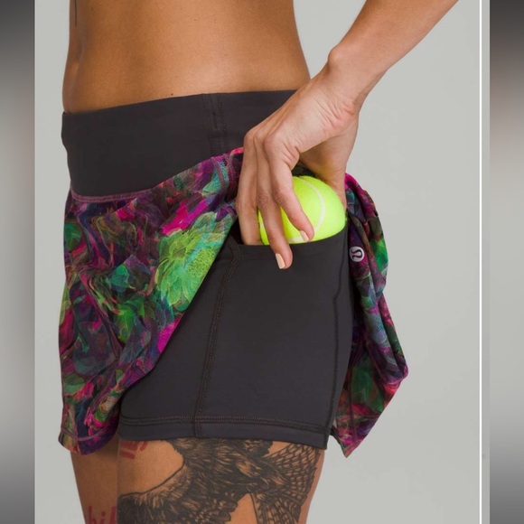 Lululemon Pace Rival Mid-Rise Skirt Vivid Floral Tone Multi - Picture 4 of 10